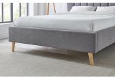 5ft King Size Tasmin light grey fabric upholstered bed frame bedstead. Tall, High curved headen 4
